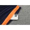 Real Madrid Tracksuits Long Sleeve Soccer Training Uniforms Dark Blue-White
