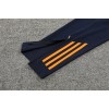 Real Madrid Tracksuits Long Sleeve Soccer Training Uniforms Dark Blue-White