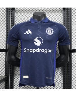 Manchester United 2024/25 Away Short Sleeve Replica Custom Jersey  Football Jerseys Collections- Blue