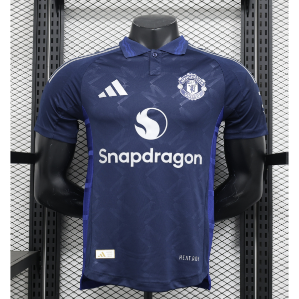 Manchester United 2024/25 Away Short Sleeve Replica Custom Jersey  Football Jerseys Collections- Blue