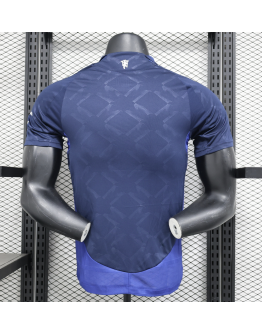 Manchester United 2024/25 Away Short Sleeve Replica Custom Jersey  Football Jerseys Collections- Blue