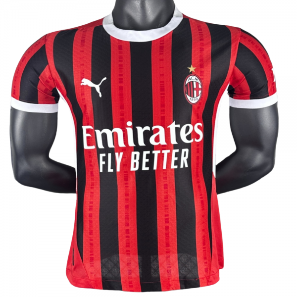 AC Milan 2024/25 Home Replica Soccer Jersey Custom Jersey Champions League Jerseys- Red