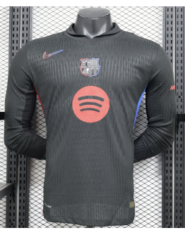 Barcelona FC 2024/25 Away Long Sleeve Replica Custom Jersey - Black