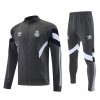 Real Madrid 2025/26 Full Zip Jacket Long Sleeve Soccer Training Coat Grey