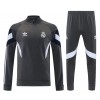 Real Madrid 2025/26 Full Zip Jacket Long Sleeve Soccer Training Coat Grey