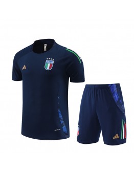 Italy Adult Short Sleeve Training Suit Blue for Football Fan