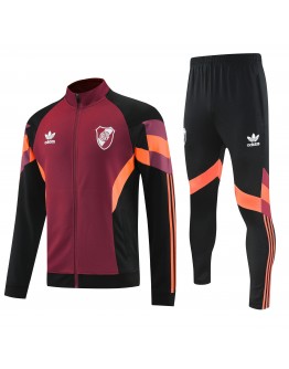 CA River Plate 2025/26 Full Zip Jacket Long Sleeve Soccer Training Coat Red