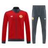 Manchester United 2025/26 Full Zip Jacket Long Sleeve Soccer Training Coat Red Grey