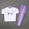 Real Madrid  2025/26 Full Zip Jacket Long Sleeve Soccer Training Coat White Purple