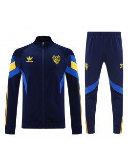  Boca Juniors CABJ 2025/26 Full Zip Jacket Long Sleeve Soccer Training Coat Dark Blue