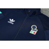 Federazione Italiana Giuoco Calcio FIGC 2025/26 Full Zip Jacket Long Sleeve Soccer Training Coat Dark Blue