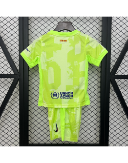 Barcelona FC 2024/25 Away Kids Apparel Replica Custom Jerseys Youth uniforms - Green