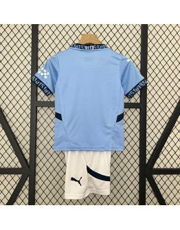 Manchester City FC 2024/25 Home Kids Apparel Replica Custom Jerseys Youth uniforms - Blue