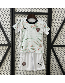 Portugal Football Nation 2024/25 Away Kids Apparel Replica Custom Jerseys Youth uniforms - White