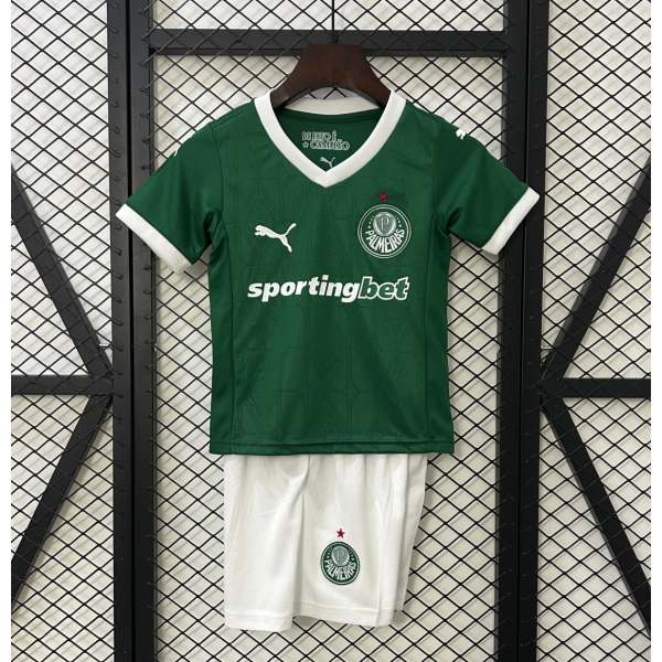Palmeiras FC 2024/25 Home Kids Apparel Replica Custom Jerseys Youth uniforms - Green