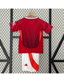 Manchester United FC 2024/25 Home Kids Apparel Replica Custom Jerseys Youth uniforms - Red
