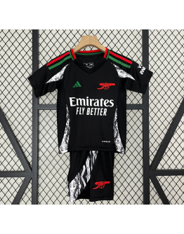 Arsenal FC 2024/25 Away Kids Apparel Replica Custom Jerseys Youth uniforms - Black