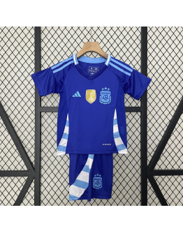 Argentina 2024/25 Away Kids Apparel Replica Custom Jerseys Youth uniforms - Blue