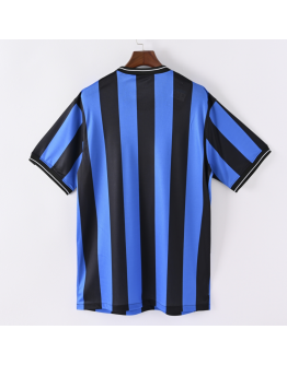 Inter Milan FC 09/10 Adult Short Sleeve Retro Jerseys for Football Fans-Blue