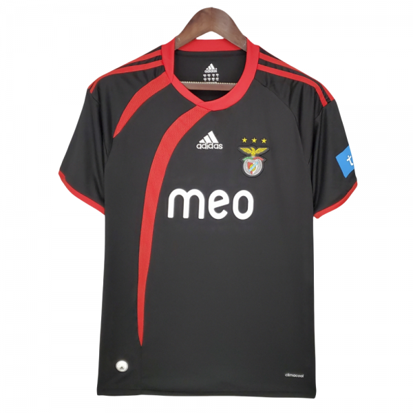 Benfica FC 09/10 Away Adult Short Sleeve Retro Jerseys-Black