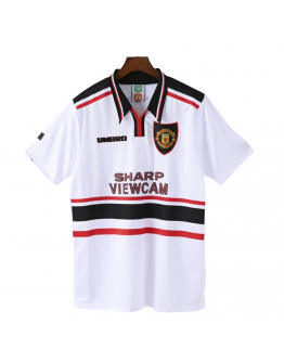 Manchester United FC 98/99 Away Adult Short Sleeve Retro Jerseys-White