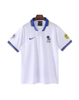 Italy International Soccer Team 1996 Away Short Sleeve Retro Jerseys for Football Fans-White