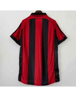 AC Milan FC 98/99 Home Short Sleeve Retro Jerseys for Football Fans-Red