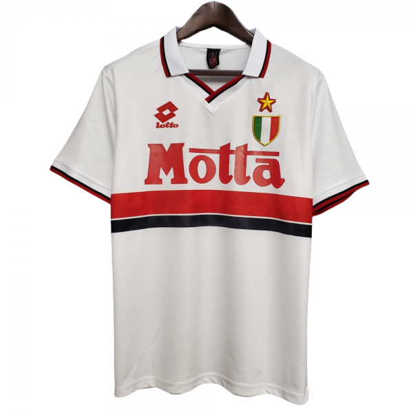 AC Milan FC 93/94 Away Short Sleeve Retro Jerseys for Football Fans-White