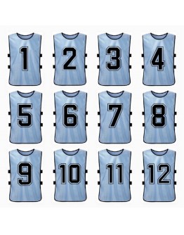 12 Pack Scrimmage Team Soccer Pinnies Vests Jerseys with Belt, Basketball Football Practice Jerseys for Men, Team Training Practice Vests Pinnies for Sports Youth and Adult