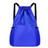 Valleycomfy Drawstring Backpack Sports Gym Backpack with Reflective Strips Water-Resistant String Beach Bag for Men Women Black