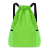 Valleycomfy Drawstring Backpack Sports Gym Backpack with Reflective Strips Water-Resistant String Beach Bag for Men Women Black