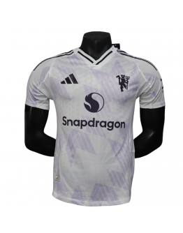 Manchester United 2025/26 Away Replica Custom Jersey Football Jersey- White