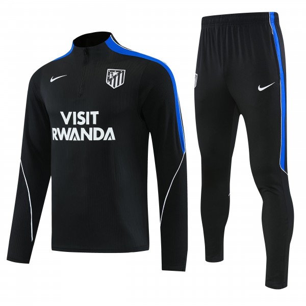2026/27 Atletico Madrid Tracksuits Long Sleeve Soccer Training Uniforms- Black